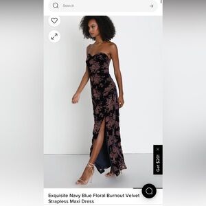 LULU’s VELVET STRAPLESS DRESS